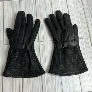 Harley Davidson Women’s Black Leather Gloves Fleece‎ Glove Insert One Size